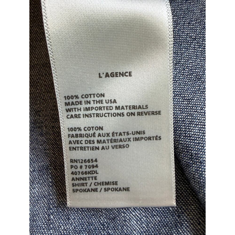 L'AGENCE, NEW, Annette Chambray Shirt, MED - Picture 7 of 11